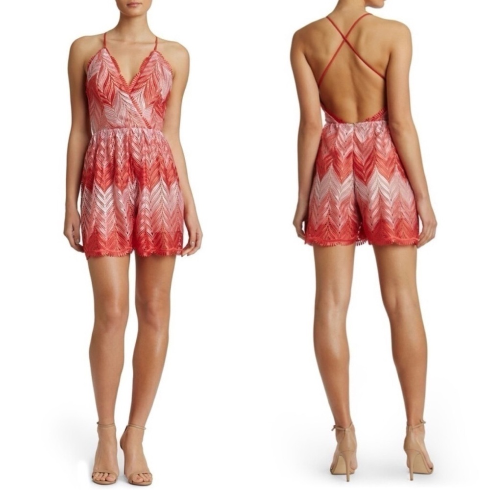 Dress The Population Red Bridgitte Romper